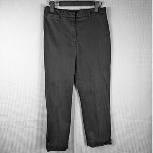 Jones New York Signature Pants Size 8 Black Cotton Stretch Straight Leg Career